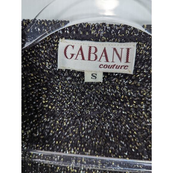 Vintage 80's Gabani Couture Sweater Vest Wool Metallic Paisley Embellishments - Picture 3 of 14